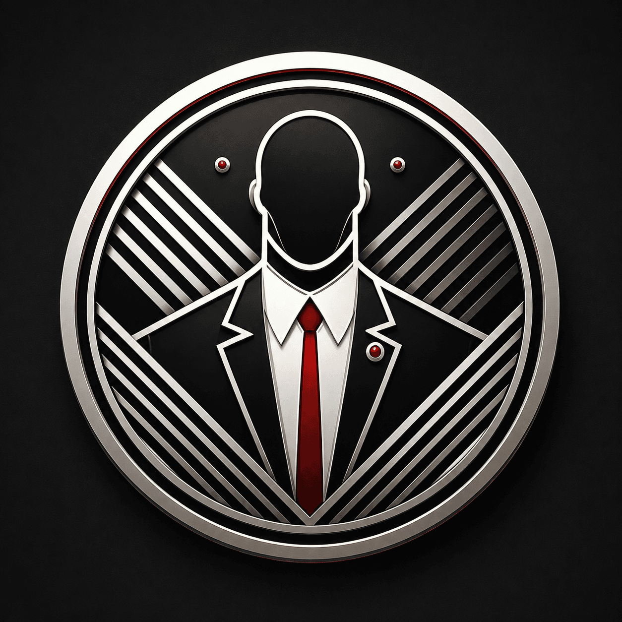 A faceless suited assassin representing the Unseen and Unheard challenge